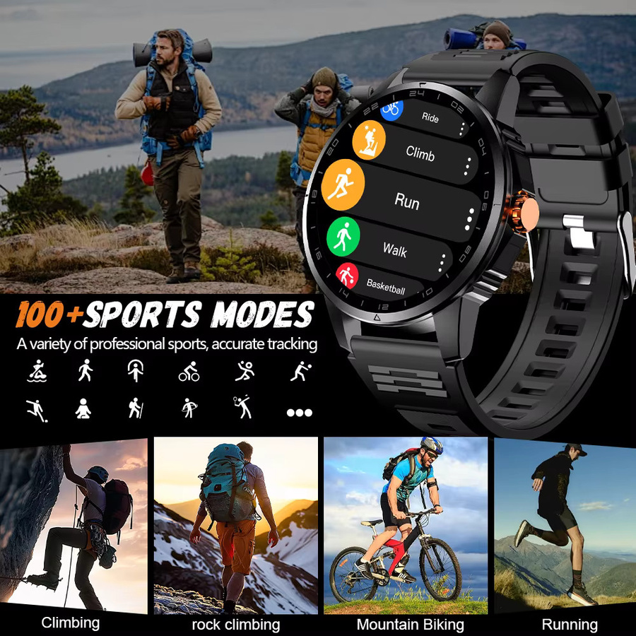 LAXASFIT Smartwatch, Herren, Gold, Silikon, Bluetooth - Bild 2