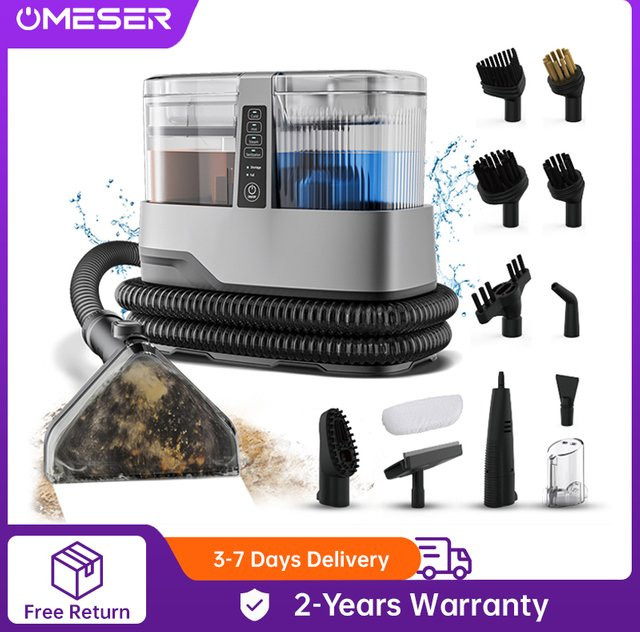 Omeser 13 in 1 Dampf-Teppichreinigermaschine mit 1800W und 17KPa Saugkraft, Grauer Dampfsauger für Polster, Tierhaare und Auto - Bild 1