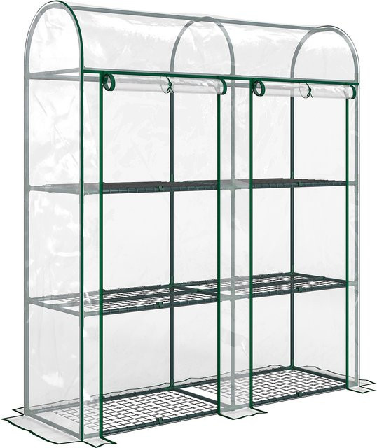 Outsunny Kleines Gewächshaus mit 3 Ebenen, Transparent, B/T/H: 143 x 46 x 164 cm - Bild 1