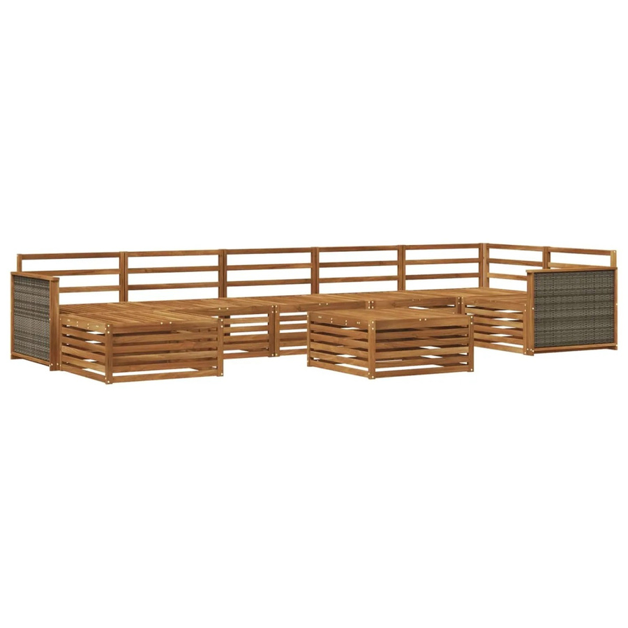 vidaXL Outdoor-Sofagarnitur aus Akazienholz in Braun, 8-teiliges Set mit Tisch und Polstern - Bild 2