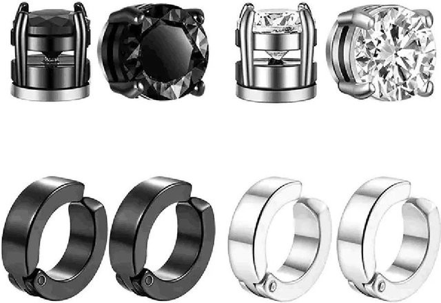 Ohrringe Edelstahl, Zirkonia, Silber, Unisex - Bild 1