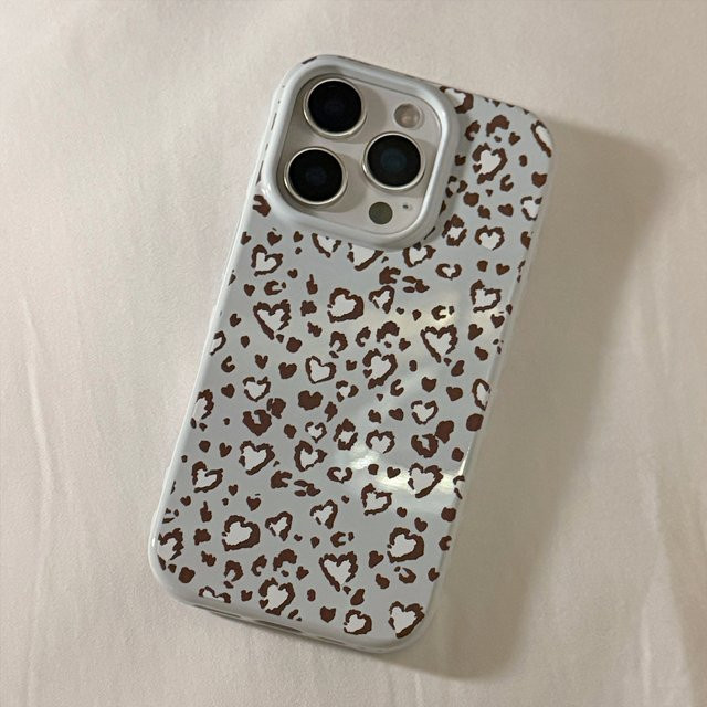 MUQGEW Handyhülle mit blauem Leopardenmuster und Herzdesign für iPhone 12 bis iPhone 17 Pro Max, stoßfeste Schutzhülle - Bild 1
