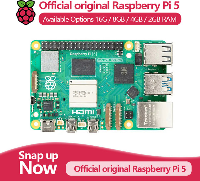 Raspberry Pi 5 Arm-Board mit Cortex-A76, PCIe, Gigabit Ethernet und USB 3.0 für Python-Programmierung - Bild 1