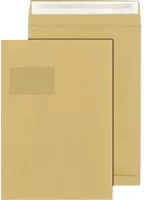 MAILmedia Faltenversandtasche DIN C4 mit Fenster, braun, selbstklebend - Bild 1