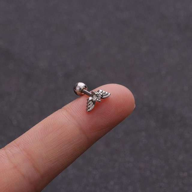Piercing Kingdom Ohrring Edelstahl, Kristall, Damen, Silber - Bild 1