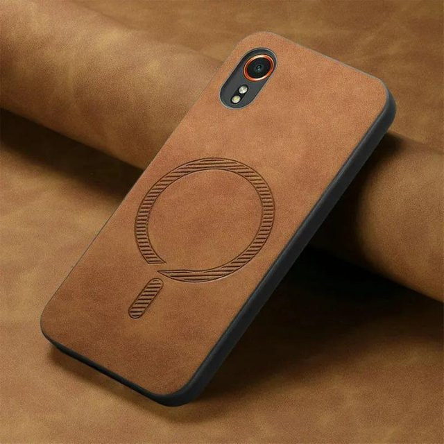 Samsung Galaxy XCover7 Magnetische Leder Rückabdeckung Hülle - Bild 1