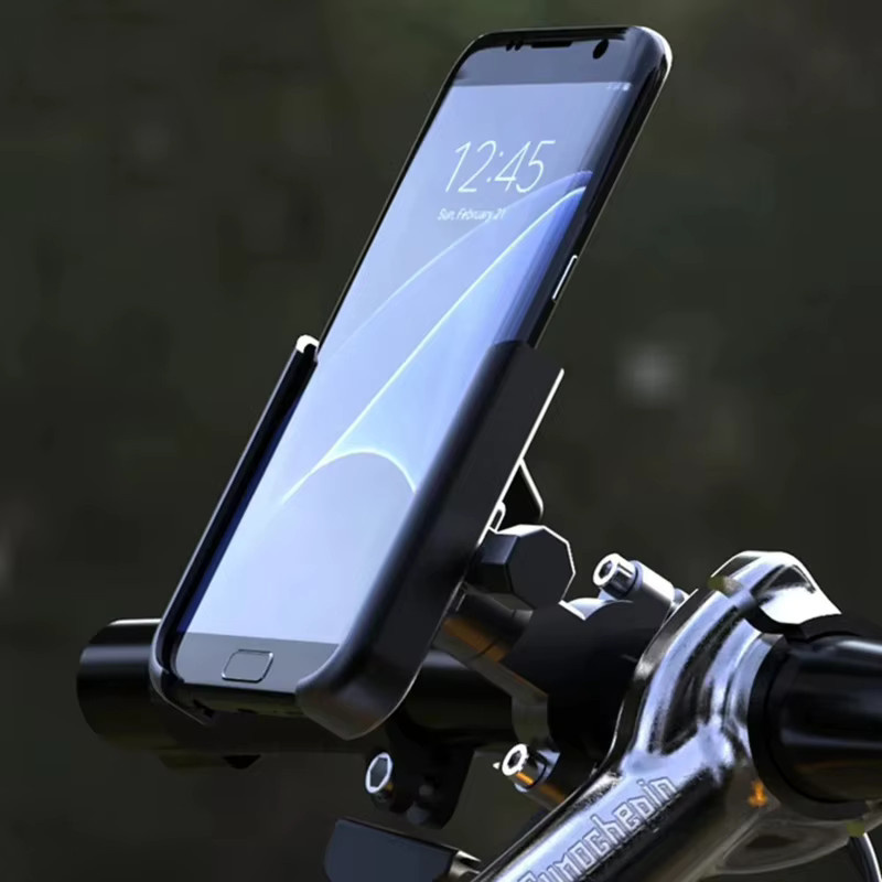 Motorrad und Fahrrad Handyhalterung für Rückspiegel und Lenker, kompatibel mit Xiaomi und iPhone, in Schwarz und Silber - Bild 3
