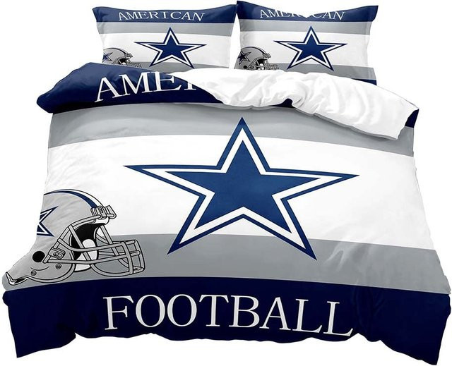 American Football Bettwäsche-Set von Your Warm Home in Marineblau, bestehend aus Bettdeckenbezug und Kissenbezug, B/H: 135 x 200 cm - Bild 1
