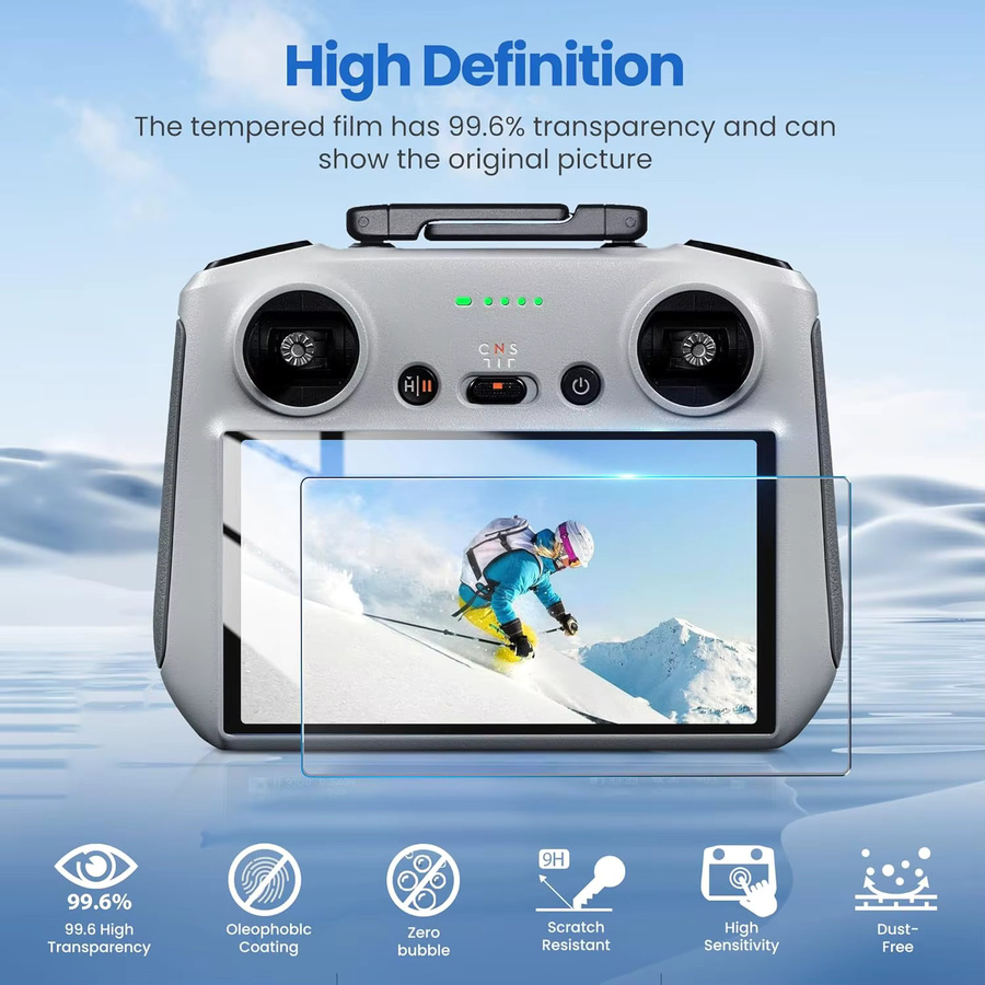 DJI HD-Displayschutzfolie aus gehärtetem Glas für RC und RC2 Fernbedienungen, transparent - Bild 2