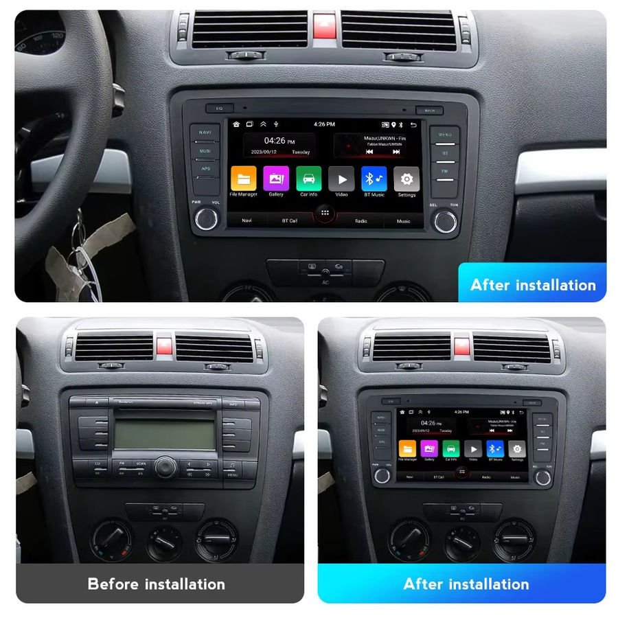 MEKEDE Android Autoradio mit 8 Zoll Display für Skoda Octavia 2 A5 2004-2013 inklusive GPS und WIFI in Schwarz - Bild 2