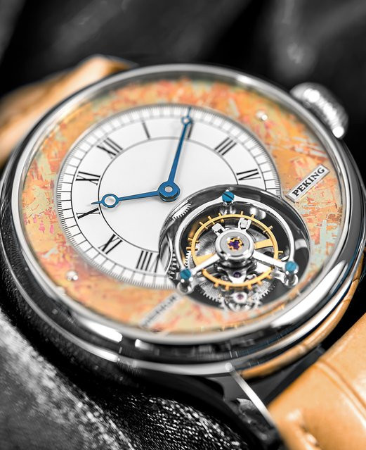 Merkur Armbanduhr, Automatik, Edelstahl, Saphirglas, Leder, Herren - Bild 1