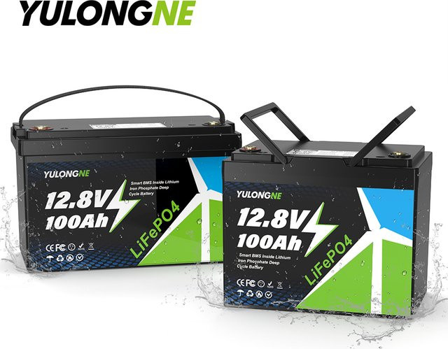 YULONGNE LiFePO4 Batterie 12,8V 100Ah mit Smart BMS, Deep-Cycle Lithium-Eisenphosphat-Batterie in Schwarz für Solar, Wohnmobile und Boote - Bild 1