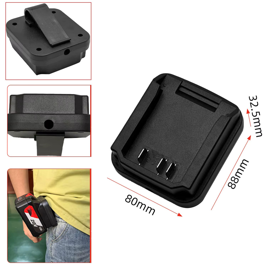 Dongcheng Batterie Adapter Konverter für 298er Akkus in Schwarz mit hohem Stromwiderstand für Auto Start Boost, B/B/T: 92 x 60 mm - Bild 2