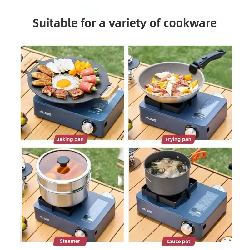 BISINNA 9-Kern-Camping-Gaskocher in Schwarz mit 10000 W Feuerkraft für Wandern, Picknick und Camping - Bild 5