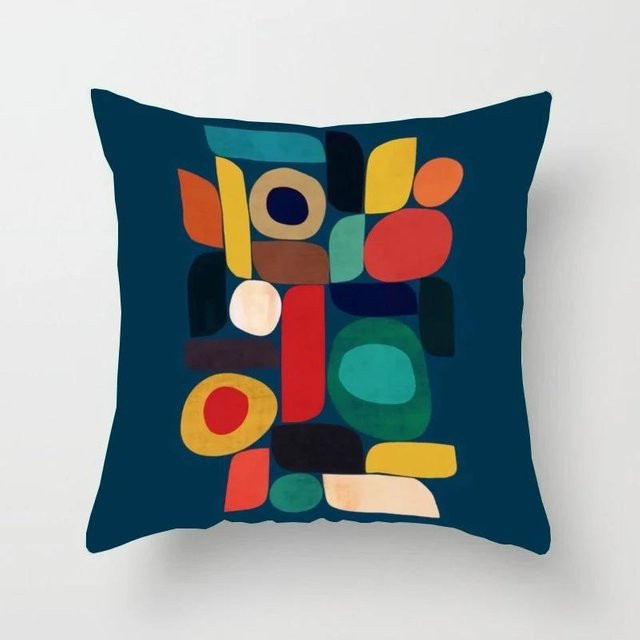 Kissenbezug Shunika Chen mit buntem geometrischem Muster in Multicolor, B/H: 18 x 18 cm - Bild 1