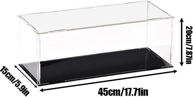 Transparente Acryl-Vitrine von Simple Home mit Deckel zur staubfreien Aufbewahrung von Sammlerstücken und Actionfiguren, B/T/H: 45 x 15 x 20 cm - Bild 1