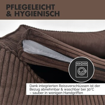 PAW WOW Hundebett ANTON Orthopädisches Sofa aus Cord in Braun, Größe L - Bild 3
