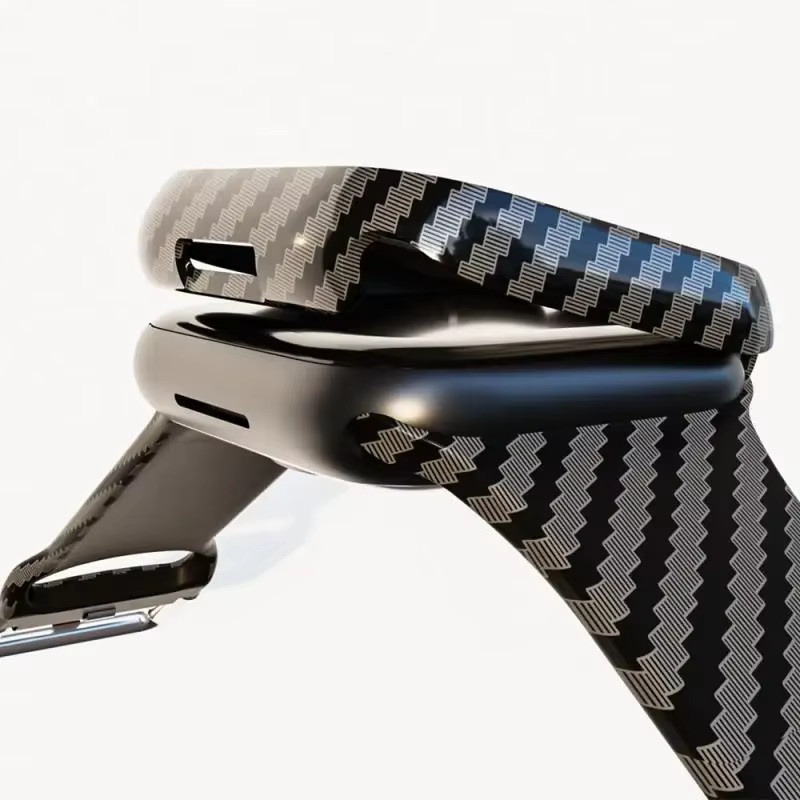 jansin Uhrenarmband Kohlefaser, Kunststoff, Schwarz, Unisex - Bild 2