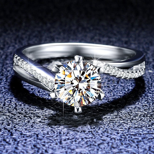 Ring 925 Silber, Moissanite, Damen - Bild 1