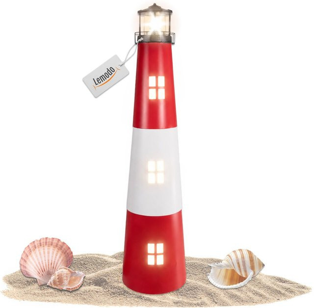 Solar Leuchtturm Gartendeko mit rotierender LED-Beleuchtung, Höhe: 120 cm - Bild 1