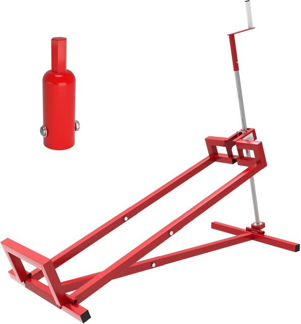 Wiltec Hebevorrichtung für Aufsitzmäher und Rasentraktoren inklusive Adapter, Rot-matt, Tragkraft 250 kg - Bild 1