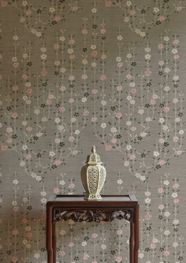 Lewis & Wood Tapete Blossom in Powder Cloud mit floralem Botanical-Design in Grau - Bild 1