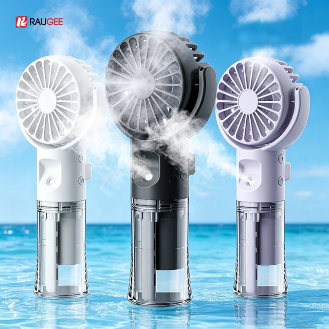 Tragbarer Luftbefeuchter-Ventilator von ragee in Weiß mit Ultraschall-Vernebler und 4 Gängen - Bild 1