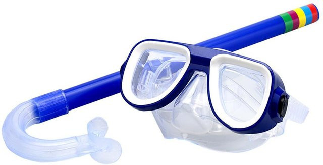 TOMTOP JMS Schnorchelset mit Schwimmbrille und Tauchermaske, blau - Bild 1