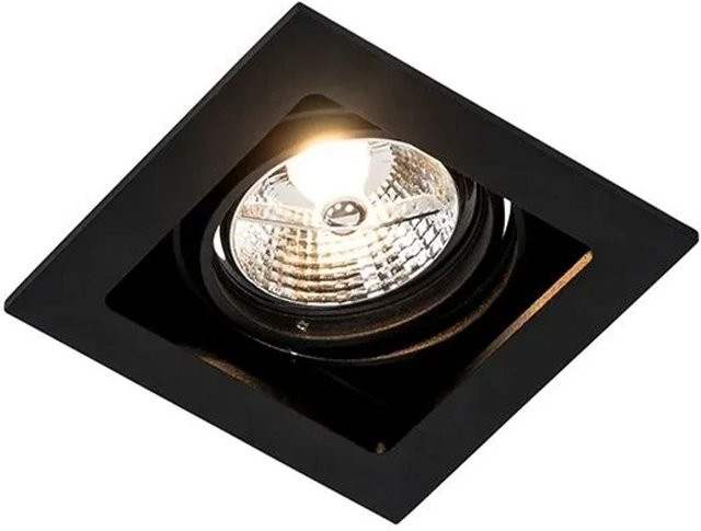 QAZQA Artemis 70 Quadratischer Einbaustrahler Schwarz, verstellbar und dimmbar, GU10 - Bild 1