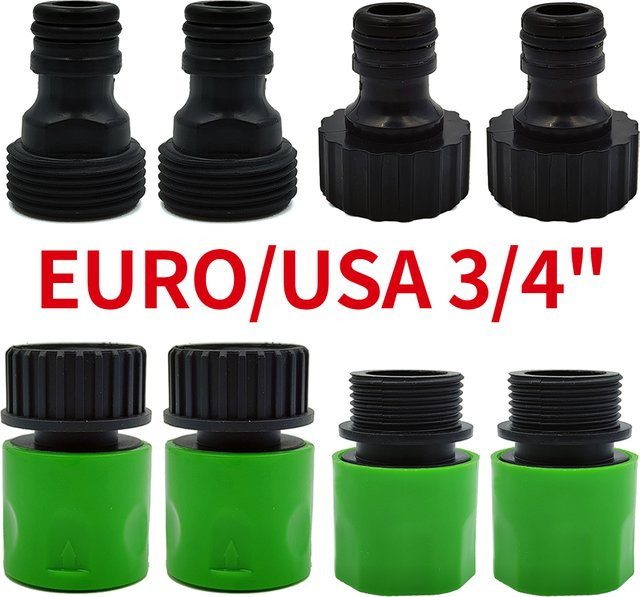 WUJIE Schnellanschluss Nippel mit 3/4 Zoll Außengewinde als Schlauch- und Rohr-Adapter für Gartenbewässerung und Tropfbewässerungssysteme - Bild 1
