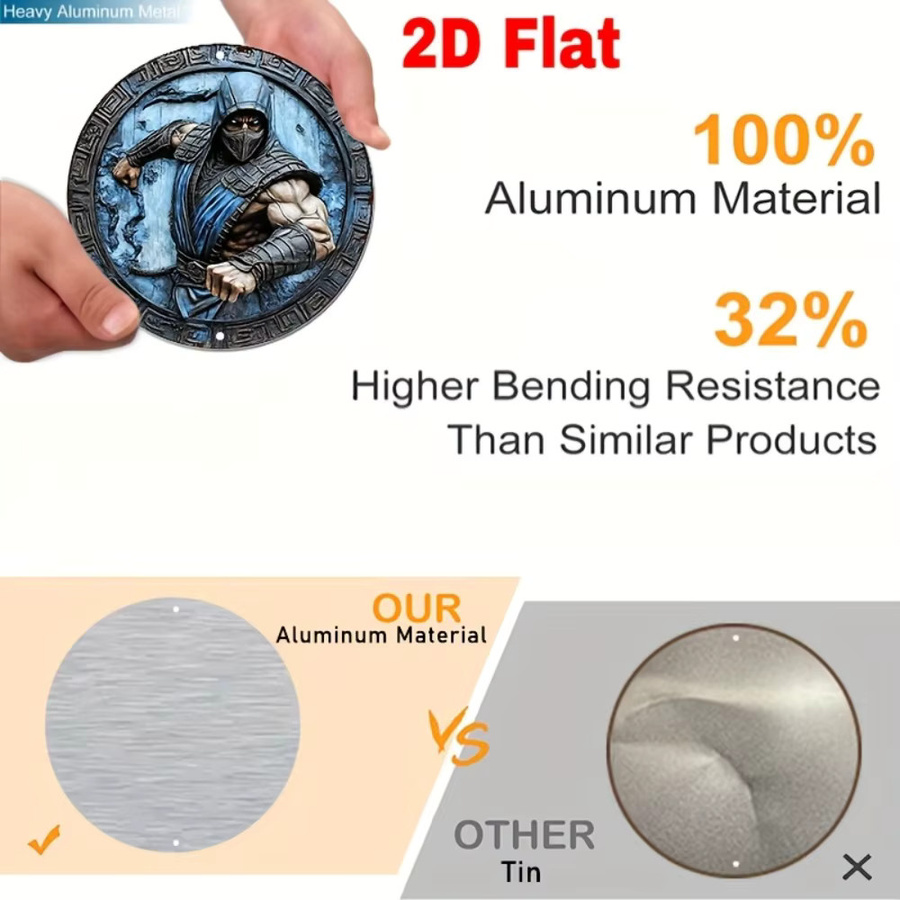 Rundes Metallschild CIFBUY aus Aluminium in Mehrfarbig mit abstraktem Design für deine Wanddekoration im Haus oder Garten, Durchmesser: 20,32 cm - Bild 3