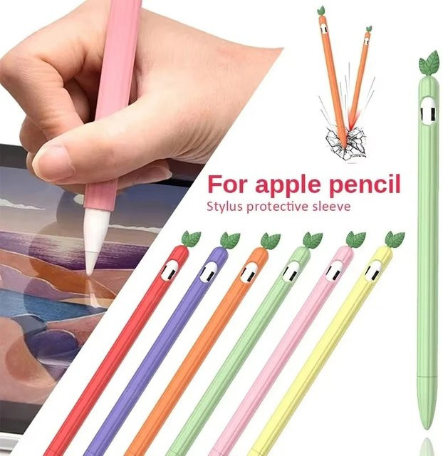 KAFNHCKA Silikon-Stifthülle mit Gemüse-Design für Apple Pencil 1. und 2. Generation in Gelb - Bild 1
