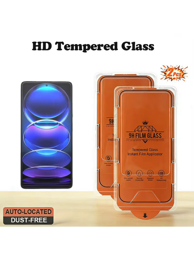 2 Stück Displayschutzfolie aus gehärtetem Glas für Xiaomi Redmi 12C, Redmi Note 12 Pro, 12 Turbo, 12, 12R, Note 12S und 12 Pro+ in Transparent, staubfrei - Bild 6