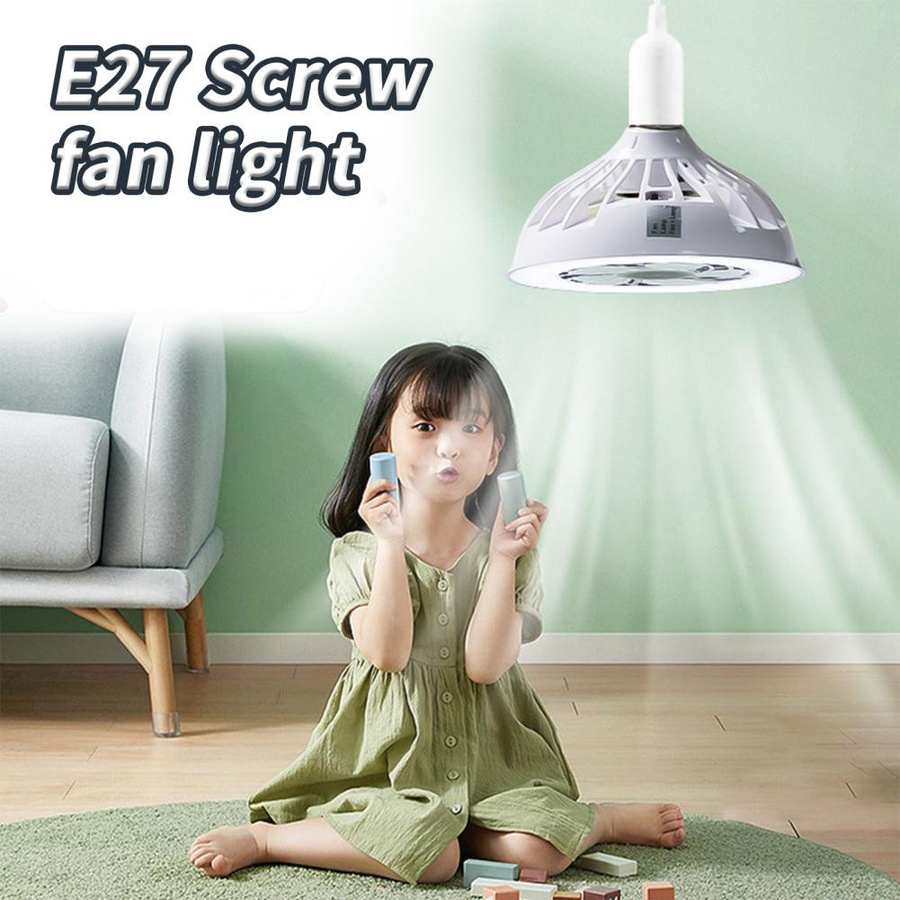 Binchi Lighting Appliances LED-Lichtventilator mit E27 Konvertersockel in Weiß für Schlafzimmer, Küche und Badezimmer - Bild 3