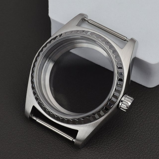 YEJIAOLAN Uhrengehäuse Edelstahl, 38 mm, Silber, Unisex - Bild 1