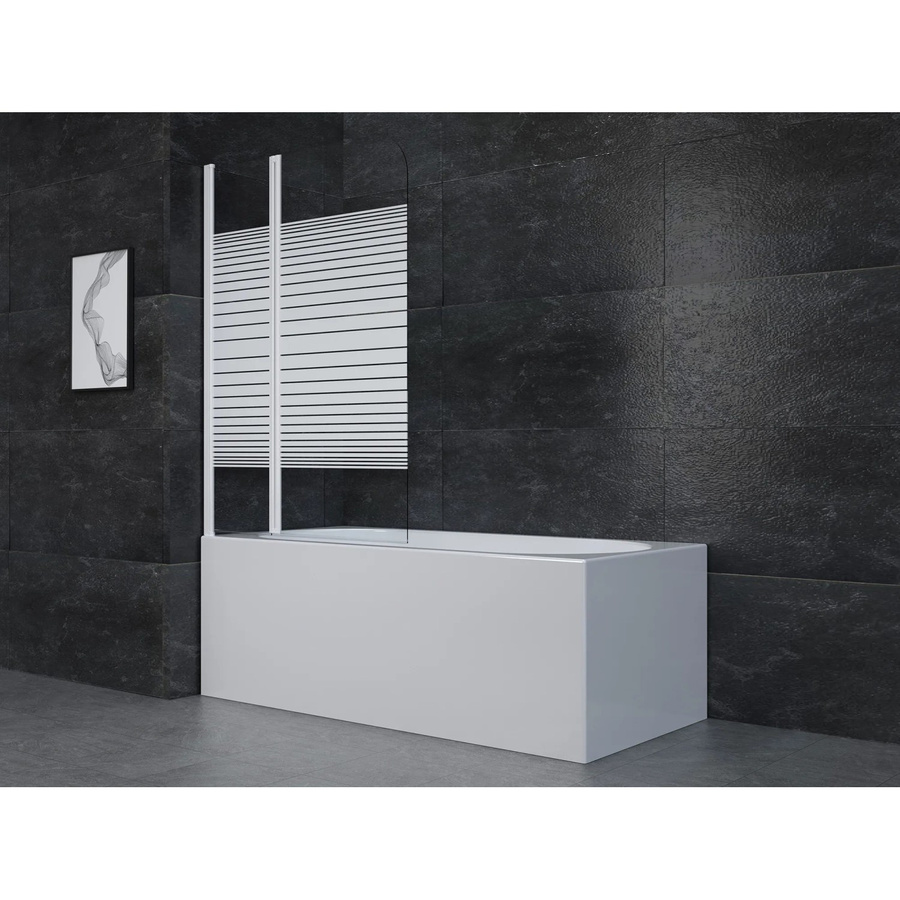 Aurlane Badewannenfaltwand White Elegance, 2-teilig, Weiß, B: 100 cm, H: 140 cm - Bild 2