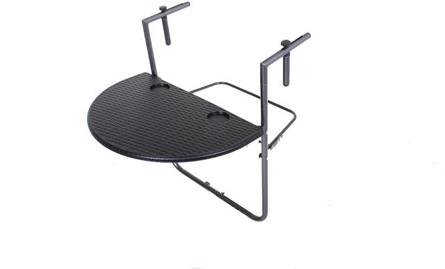 Garden Pleasure Balkontisch Ventana Schwarz aus Stahl und Kunststoff HDPE B/T/H: 60 x 73 x 40 cm - Bild 1