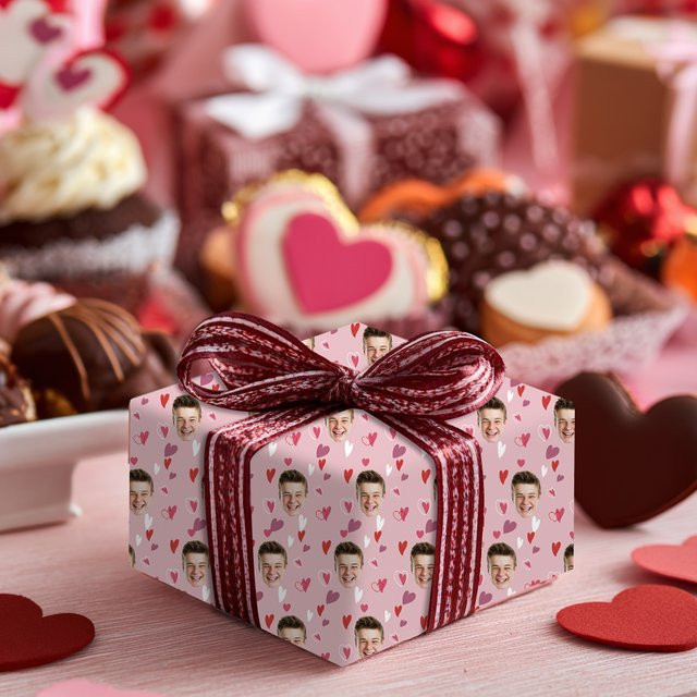 Joy-enlife Geschenkpapier mit rosa Liebesherz Muster für Valentinstag und Hochzeiten - Bild 1