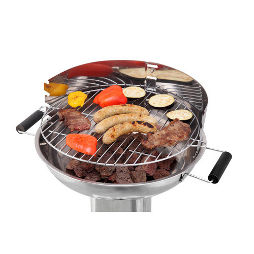 TEPRO Holzkohlegrill Hartford aus Edelstahl in Silber und Grau mit Grillfläche von 38 x 38 cm und Warmhalterist - Bild 2