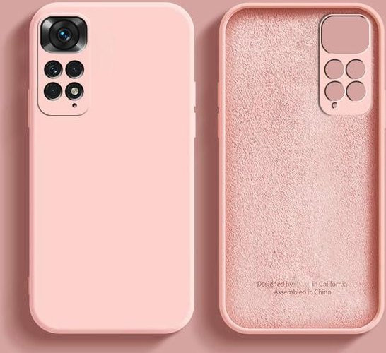 Luxus Flüssigsilikon Soft Cover für Xiaomi Redmi Note 11 Pro 5G, Note 11s, Note 10, Note 12 und Note 13 Pro 5G in Pink - Bild 1