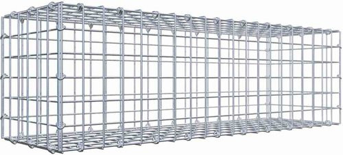 Gabiona Drahtkorb aus Stahl in Silbergrau mit C-Ring, B/T/H: 100 x 30 x 30 cm - Bild 1