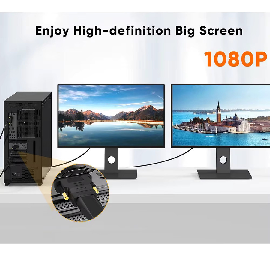Genda Bidirektionaler DVI zu HDMI Adapter, 1080P HDMI DVI Kabelkonverter, Schwarz - Bild 4