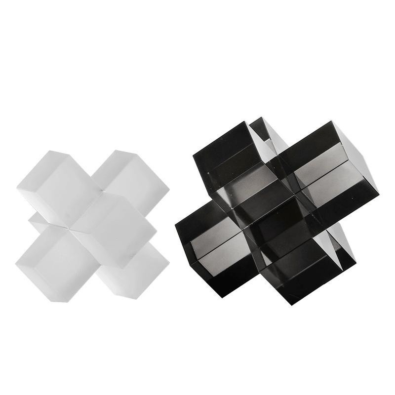 Nordisches Kreuzform Ornament aus Glas in Smoke Grey für Wohnzimmer und Arbeitszimmer, Größe: 12 x 12 cm - Bild 2