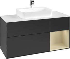 V&B Waschtischunterschrank Finion in Blau lackiert, Breite: 120 cm, Tiefe: 50,1 cm - Bild 1