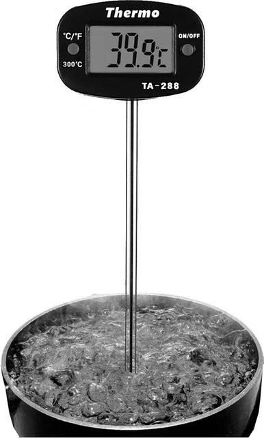 MEFORU Digitales Lebensmittelthermometer mit Sonde aus Edelstahl in Schwarz und Weiß für Ofen, Grill und Öl von -50 °C bis 300 °C - Bild 1