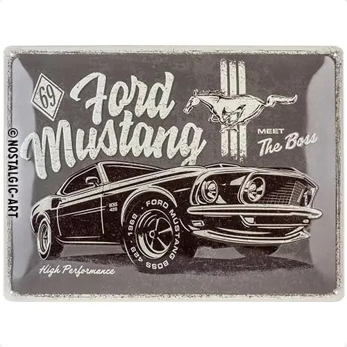 Nostalgic-Art Retro-Blechschild Boss Vintage Metallplakette Wanddekoration Mehrfarbig B: 30,0 cm, H: 20,0 cm - Bild 1