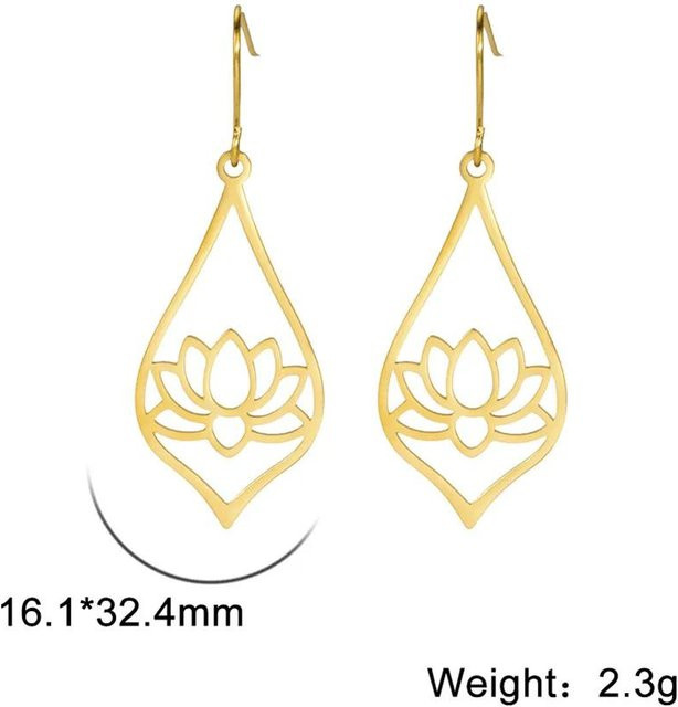 YULIN Ohrringe, Lotusblume, Edelstahl, Gold, Damen - Bild 1