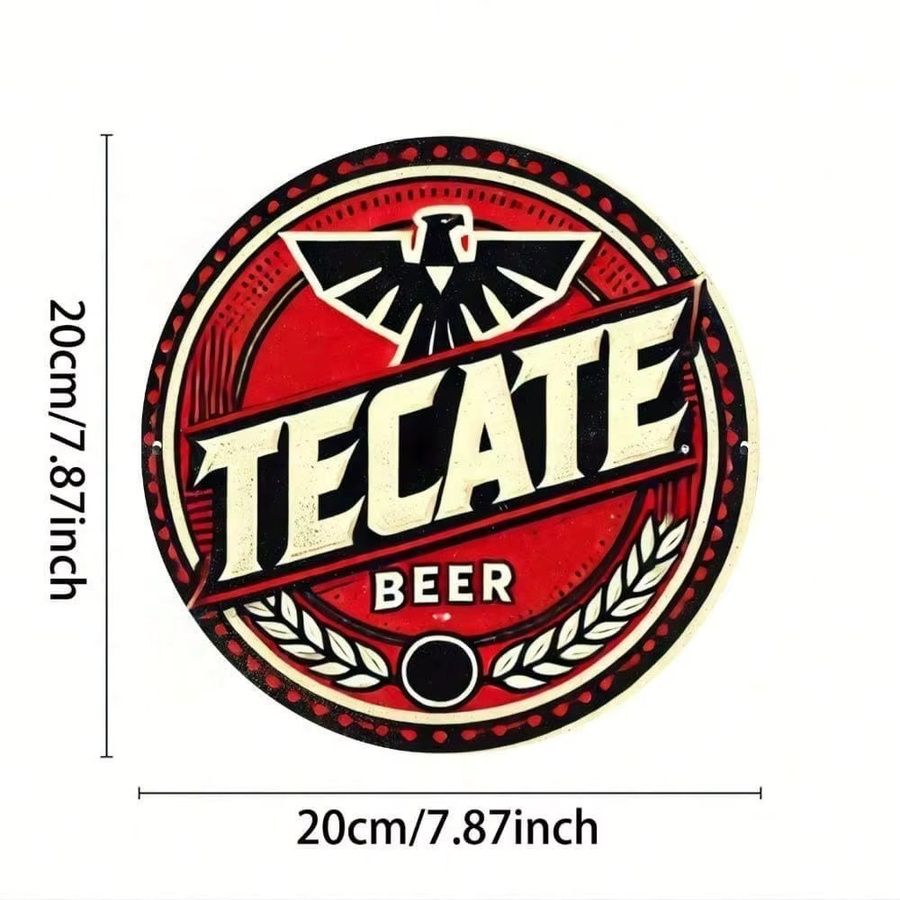 CIFBUY Vintage Bier Metall-Wanddekoration Retro quadratisches Plakat Multicolour B: 20,32 cm, H: 20,32 cm - Bild 2
