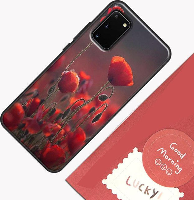 Handyhülle mit roter Mohnblume für Samsung Galaxy S23 S24 S25 S26 Ultra Plus FE und S20 S21 S22 S10 Modelle - Bild 1