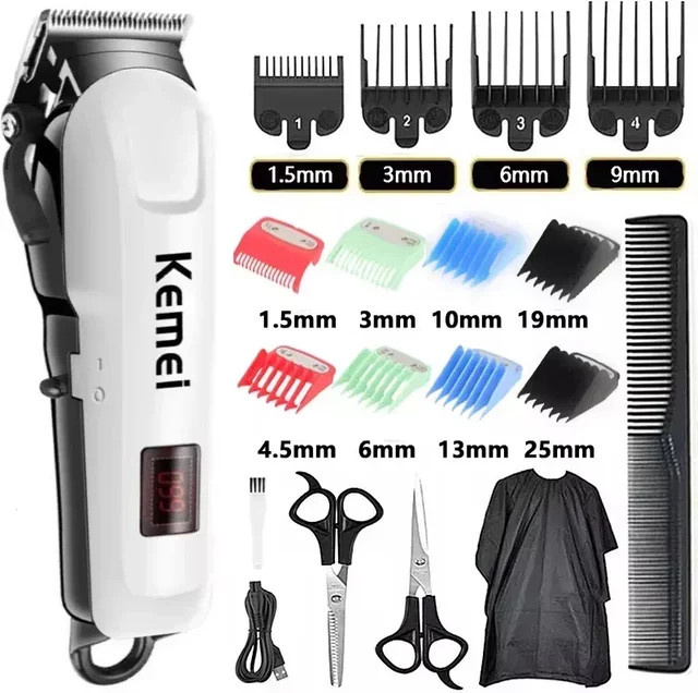 Kemei Haarschneidemaschine, kabelloser Trimmer, Herren, weiß - Bild 1